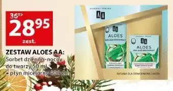 Auchan Zestaw: płyn micelarny 400 ml + sorbet do twarzy 50 aa aloes oferta