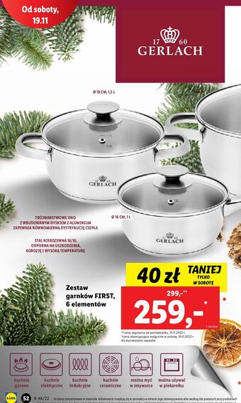 Lidl Zestaw garnków first gerlach oferta