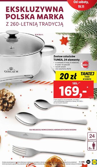 Lidl Zestaw sztućców tunea gerlach oferta