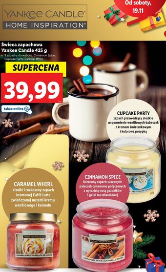 Lidl Świeca w słoiku caramel whirl yankee candle home inspiration oferta
