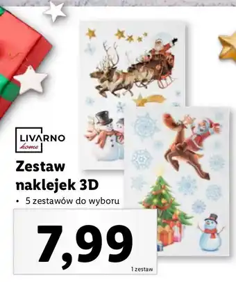 Lidl Zestaw naklejek świątecznych 3d livarno home oferta