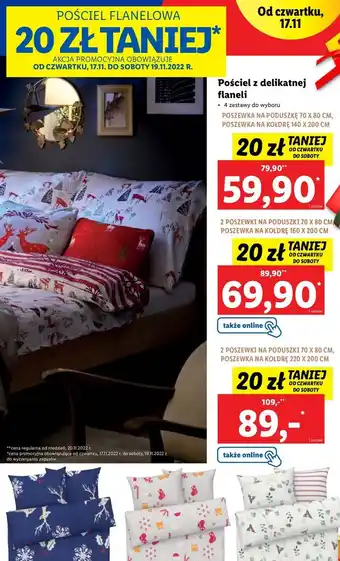 Lidl Pościel flanelowa 140 x 200 cm + 70 80 oferta