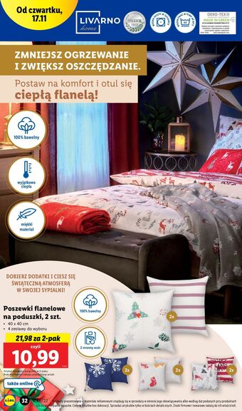 Lidl Poszewki flanelowe 40 x cm livarno home oferta