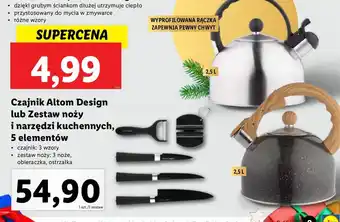 Lidl Zestaw noży kuchennych + obieraczka ostrzałka altom design oferta