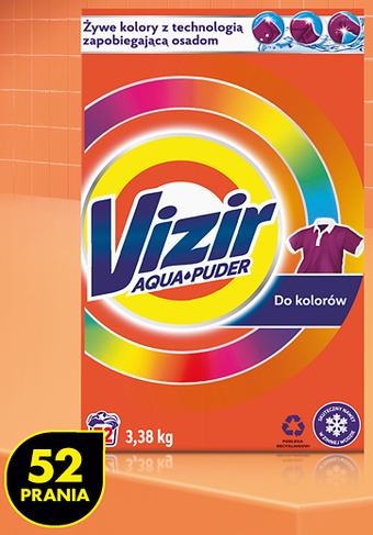 Biedronka Vizir color, proszek do prania aqua powder, 52 prań oferta