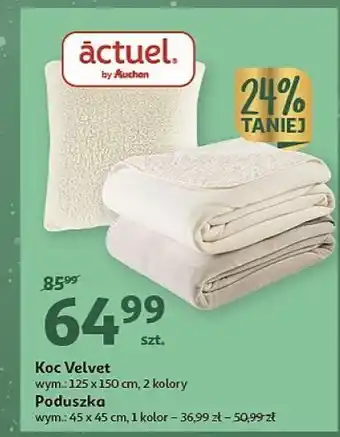 Auchan Koc velvet 125 x 150 cm actuel oferta