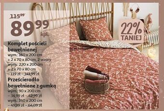 Auchan Prześcieradło bawełniane z gumką 160 x 200 cm oferta