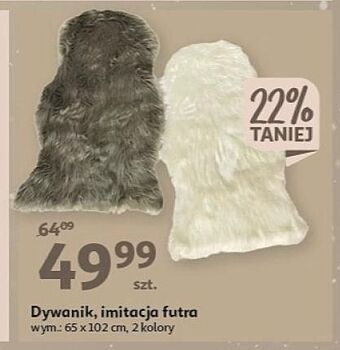 Auchan Dywanik imitacja futra 65 x 102 cm oferta