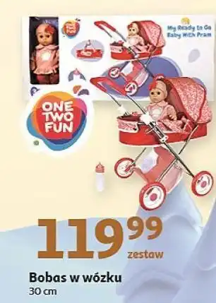 Auchan Lalka bobas 30 cm z wózkiem deluxe one two fun oferta