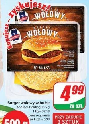 Dino Burger wołowy w bułce konspol oferta