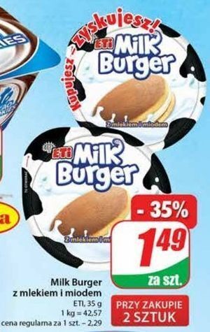 Dino Baton z mlekiem i kakao eti milk burger oferta