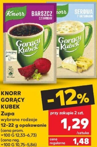 Kaufland KNORR Gorący kubek zupa 12-22g oferta