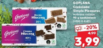 Kaufland GOPLANA Czekolada Simple Pleasures 90g oferta
