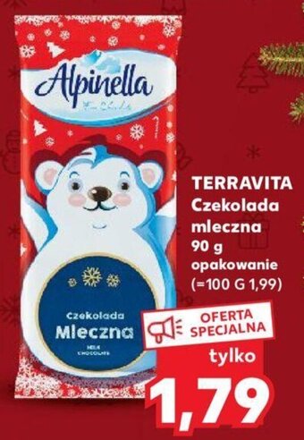 Kaufland TERRAVITA Czekolada mleczna 90g oferta