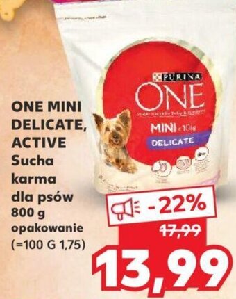 Kaufland ONE MINI DELICATE, ACTIVE Sucha karma dla psów 800g oferta