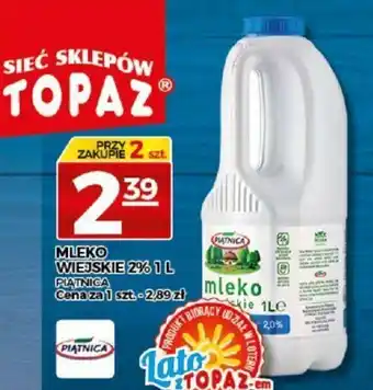 Topaz Mleko wiejskie świeże 2% 1l oferta