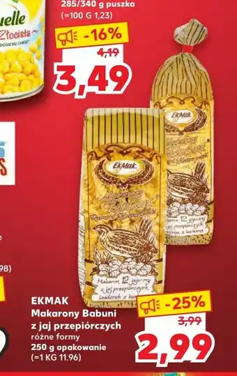 Kaufland Makaron Babuni z jaj przepiórczych 250g oferta