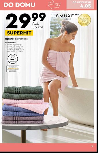 Biedronka Ręcznik 50 x 90 cm 1 OPAK 2 SZT oferta