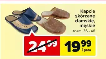 Carrefour Kapcie skórzane męskie 36-46 1 SZT oferta