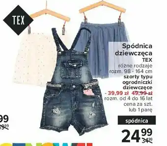 Carrefour Spodnie dziewczęce jeans 98-164 cm ogrodniczki 1 SZT oferta