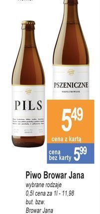 E.Leclerc Piwo rzemieślniczy browar jana rześkie pils oferta