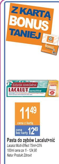 E.Leclerc Pasta do zębów lacalut sensitive oferta