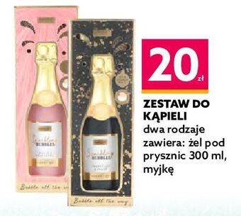 Dealz Zestaw w pudełku szampan: żel pod prysznic 300 ml + myjka oferta