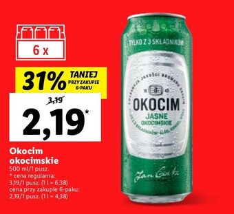 Lidl Piwo okocim jasne okocimskie oferta