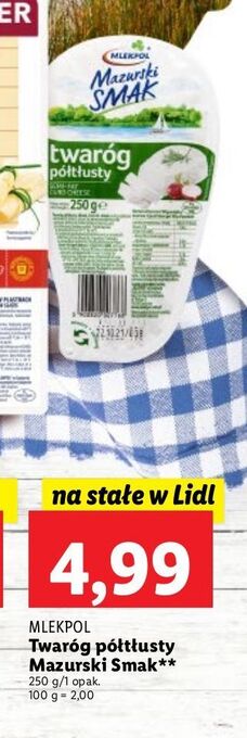Lidl Twaróg półtłusty mazurski smak oferta