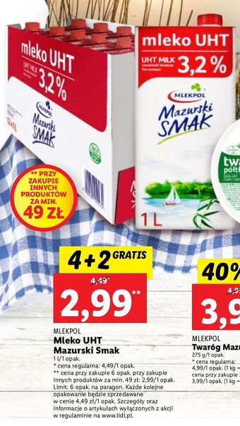 Lidl Mleko 3.2% mazurski smak oferta