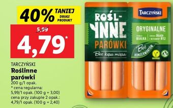 Lidl Parówki oryginalne tarczyński roślinne oferta
