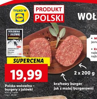 Lidl Burger wołowy z jałówki marks oferta