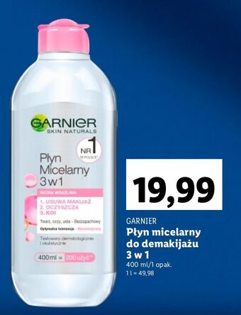 Lidl Płyn micelarny do skóry wrażliwej garnier skin naturals oferta