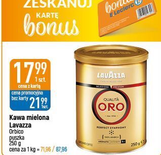 E.Leclerc Kawa - puszka lavazza qualita oro oferta