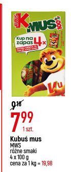 E.Leclerc Mus banan + jabłko truskawka arbuz kubuś 100% oferta