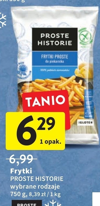 Intermarche Proste historie frytki proste do piekarnika 750 g oferta