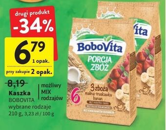 Intermarche Kaszka mleczna 3 zboża malina-truskawka-banan bobovita porcja zbóż oferta