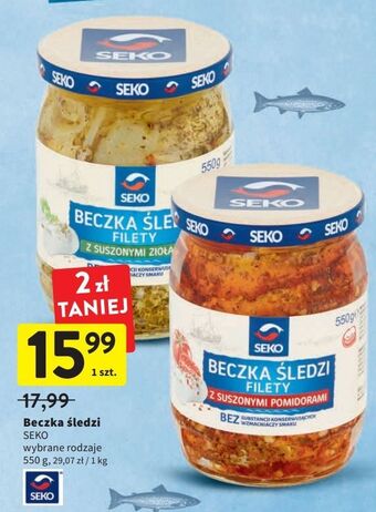 Intermarche Beczka śledzi filety z suszonymi ziołami seko oferta