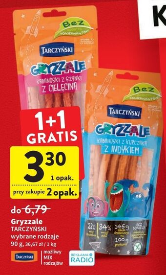 Intermarche Kabanosy z cielęciną tarczyński gryzzale oferta
