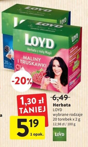 Intermarche Herbata malina-truskawka loyd tea the magic experience oferta