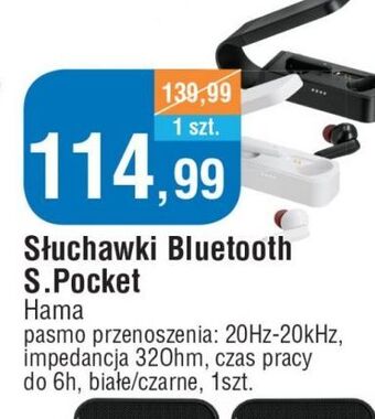 E.Leclerc Słuchawki spirit pocket białe hama oferta