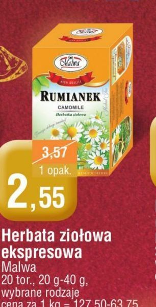 E.Leclerc Herbatka rumianek malwa tea oferta