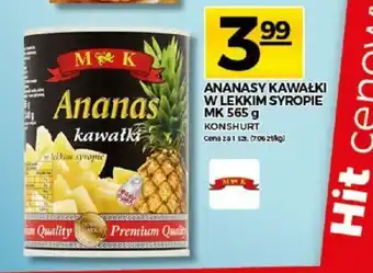 Topaz Ananas kawałki w lekkim syropie 565g oferta