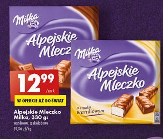 Biedronka Czekoladki czekoladowe milka alpejskie mleczko oferta
