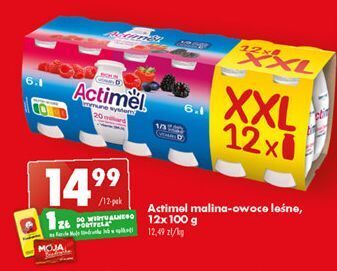 Biedronka Jogurt malina + owoce leśne truskawka danone actimel oferta