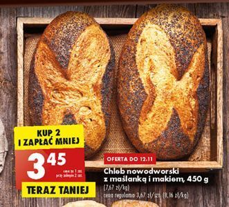 Biedronka Chleb nowodworski z maślanką i makiem oferta