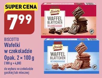 ALDI Wafle w czekoladzie mlecznej biscotto oferta
