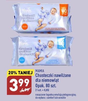 ALDI Chusteczki dla niemowląt sensitive mamia oferta