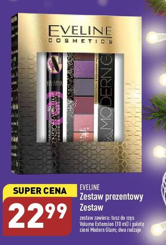 Zestaw w pudełku: tusz extension volume + paleta modern glam eveline