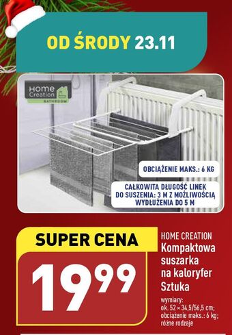 ALDI Suszarka kompaktowa na kaloryfer home creation oferta